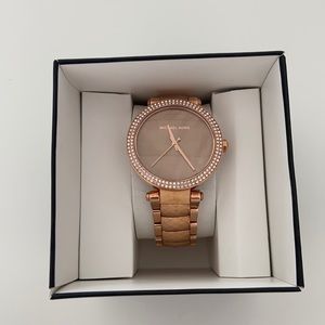 Michael Kors Rose Gold Diamond Marble Watch